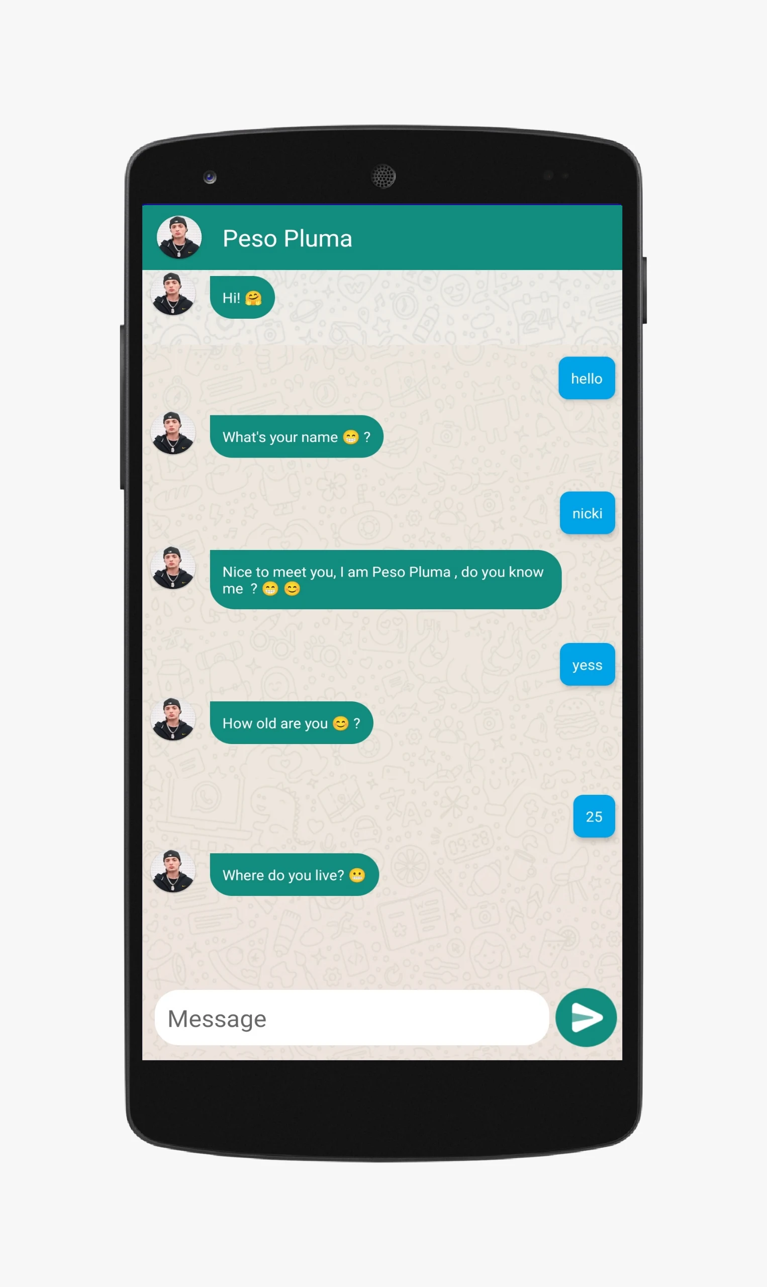 Peso Pluma Call Video and Chat screenshot